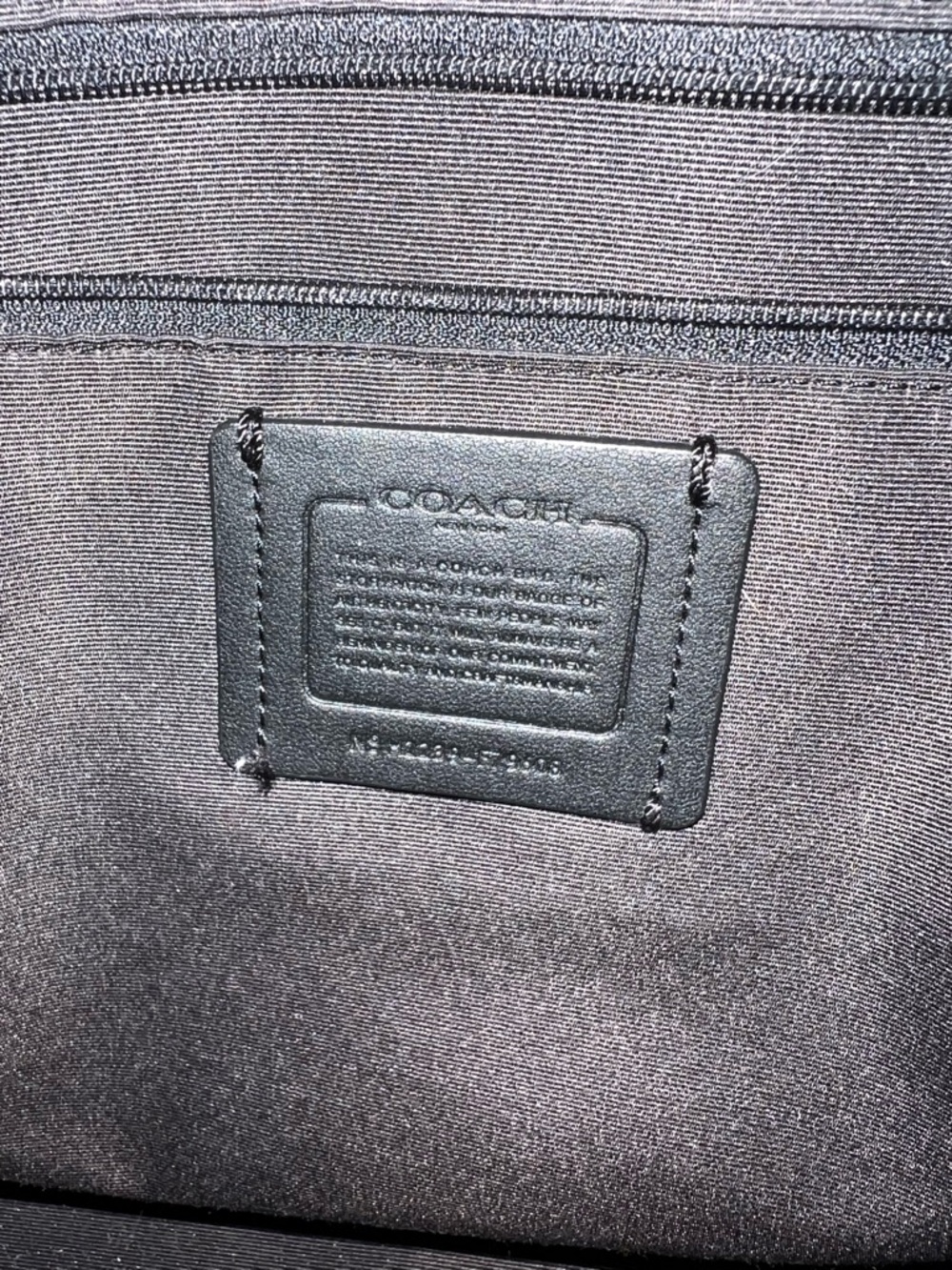 Coach Black Leather Zip-Front Tote with Gold Hardware - Picture 5 of 7